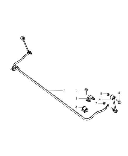 2007 Jeep Wrangler Stabilizer - Rear Diagram