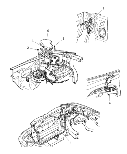 1999 Dodge Durango Wiring-HEADLAMP To Dash Diagram for 56021853AF