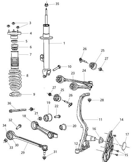 2008 Dodge Magnum Suspension - Front Diagram 2