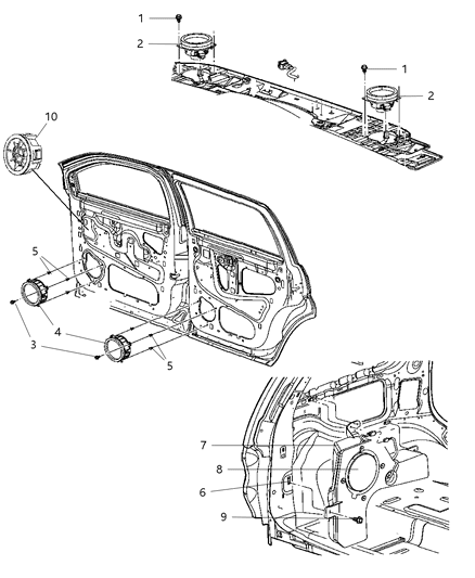 2008 Chrysler Aspen Speaker H Diagram for 56046167AB