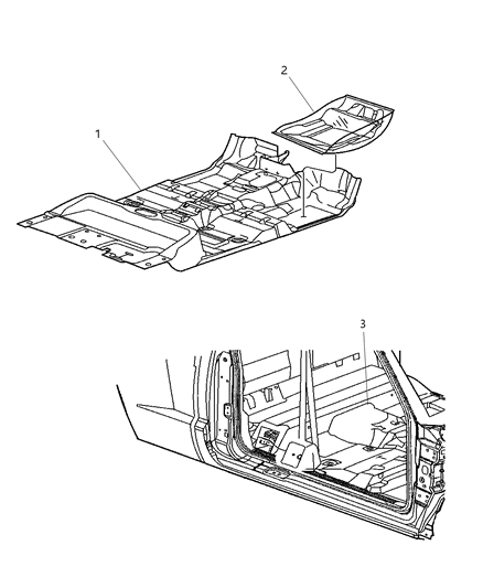 2007 Dodge Dakota Mat-Floor - Front Diagram for 5KJ79XDHAC