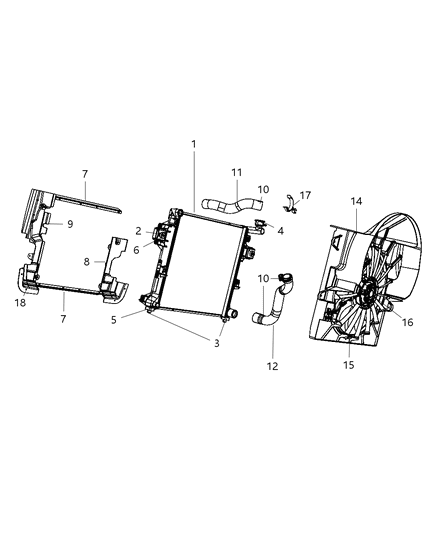 2008 Jeep Grand Cherokee Radiator & Related Parts Diagram 3