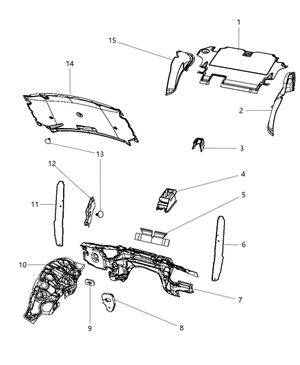 2012 Jeep Liberty SILENCER-Engine Side Diagram for 55197307AH