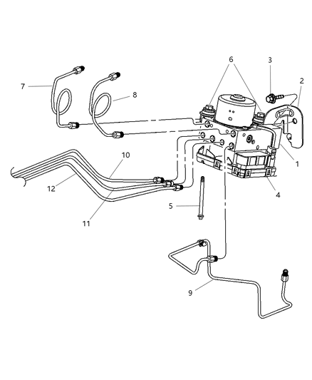 2005 Chrysler PT Cruiser Anti-Lock Brake System Module Diagram for 5142285AA