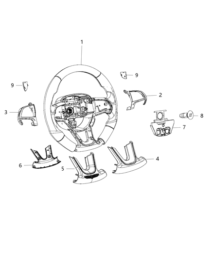 2018 Jeep Grand Cherokee Bezel-Steering Wheel Diagram for 5RB85NCCAA