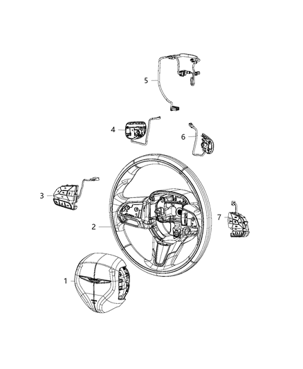 2020 Chrysler Pacifica Steering Wheel Diagram for 68436022AA