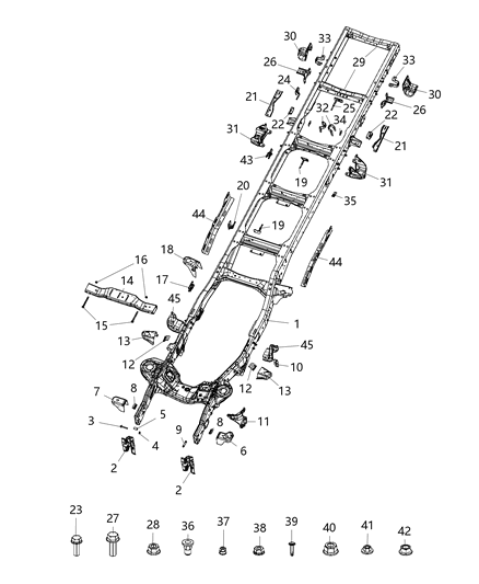 2019 Ram 4500 Rod-Exhaust Pipe Support Diagram for 68139867AA