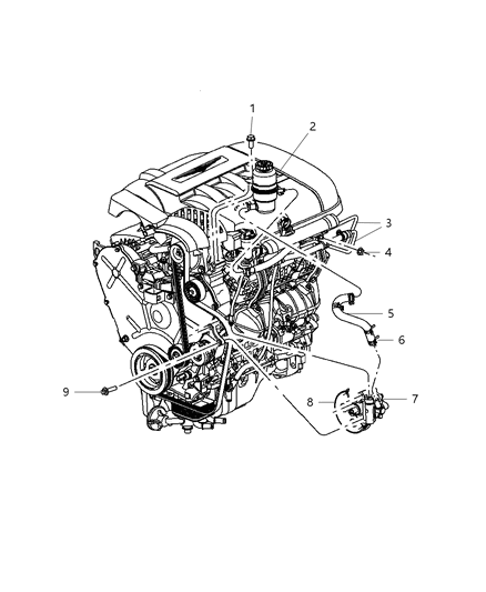 2007 Chrysler Pacifica Power Steering Pump With Pulley Diagram for R4880348AB