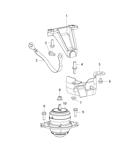 2014 Dodge Viper Shield-Engine Mount Diagram for 5038680AA