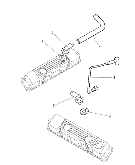 2003 Dodge Ram 3500 Hose-CRANKCASE Vent Diagram for 53032430AA