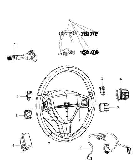 2012 Ram 4500 Switches - Steering Column & Wheel Diagram