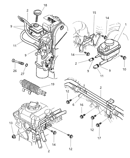 2000 Chrysler Sebring Power Steering Hoses Diagram