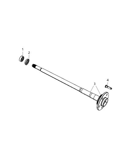 2009 Chrysler Aspen Axle Shaft Right, Rear Right Diagram for 52070498AC