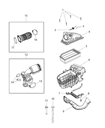 2021 Jeep Wrangler Filter-Air Cleaner Diagram for 68365014AA