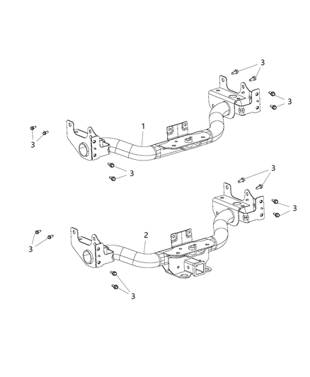 2015 Ram 1500 Reinforce-Trailer Hitch Mounting Diagram for 68139846AB