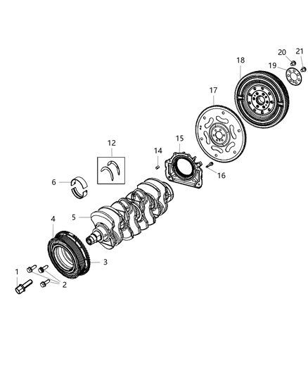 2019 Jeep Compass Bearing-CRANKSHAFT Main Diagram for 68119733AA