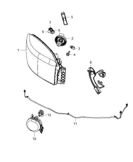 2012 Ram 3500 Pickup Lamps, Front Diagram