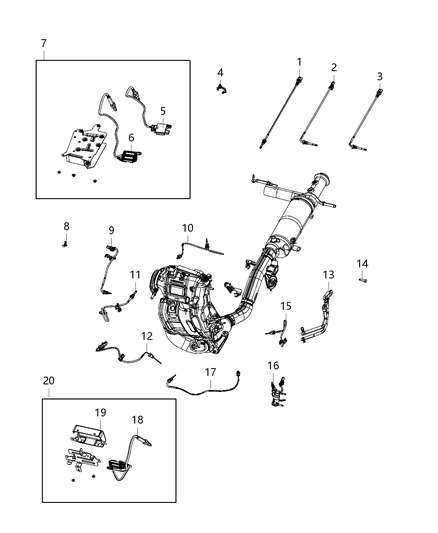 2020 Jeep Cherokee Sensor-Exhaust Temperature Diagram for 68332995AA