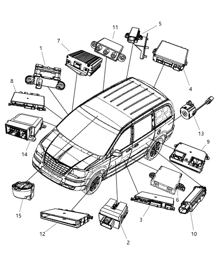 2009 Chrysler Town & Country Module-Door Diagram for 4602806AG