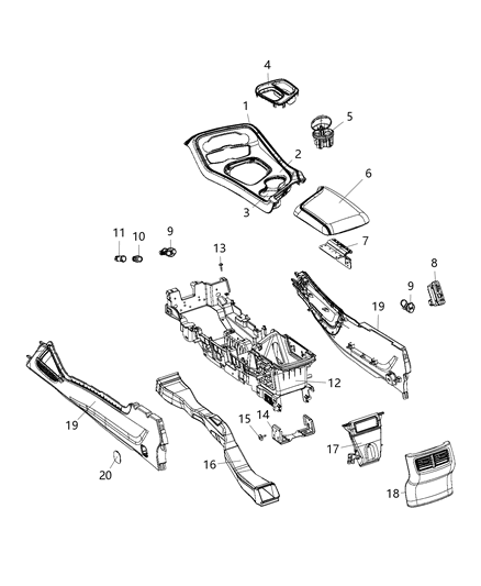 2015 Dodge Challenger Cover-Hinge Diagram for 68260154AA