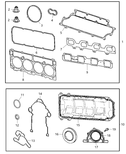 2008 Jeep Grand Cherokee Gasket Packages Diagram 4