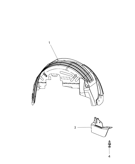 2011 Dodge Journey Shield-WHEELHOUSE Diagram for 5116276AD