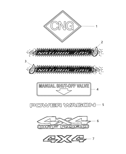 2018 Ram 2500 Decal Diagram for 6CW53HA5AA