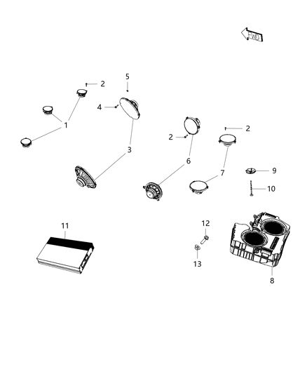 2015 Dodge Challenger Amplifier Diagram for 68222467AD