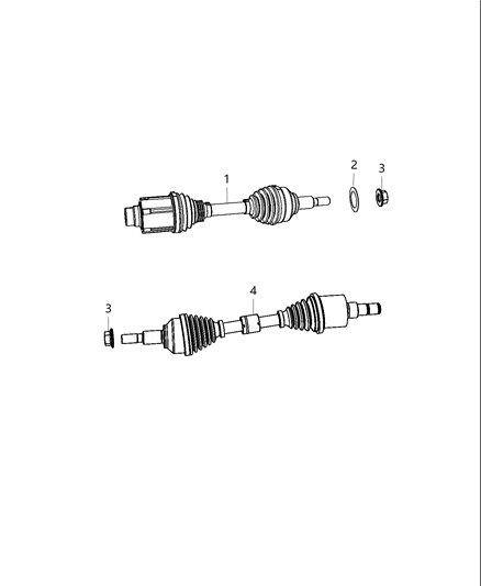 2015 Dodge Journey Front Drive Shaft Diagram for 52123583AD