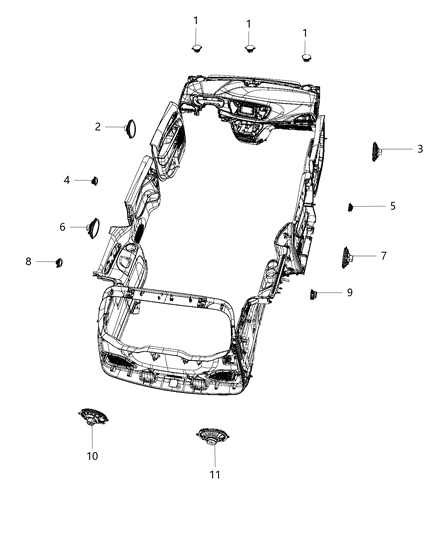 2020 Chrysler Voyager Speakers, Amplifier And Sub Woofer Diagram 2