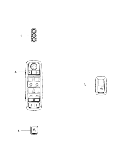 2020 Ram 4500 Switches, Doors, Mirrors And Liftgate Diagram