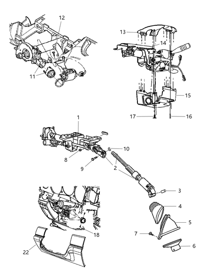 2010 Chrysler PT Cruiser Housing-Steering Column Lock Diagram for 68054818AB