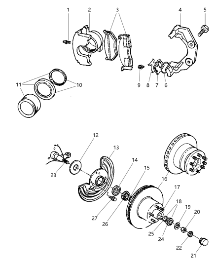 1997 Dodge Ram Van Front Brakes Diagram