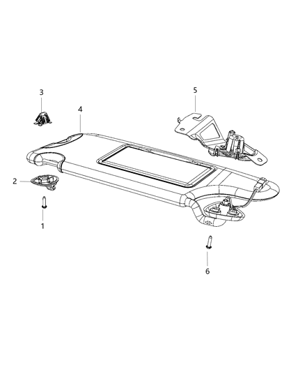 2020 Dodge Challenger Visors And Attaching Parts Diagram