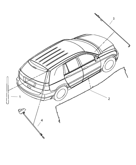 2008 Chrysler Pacifica Cable-Antenna Extension Diagram for 5082003AB