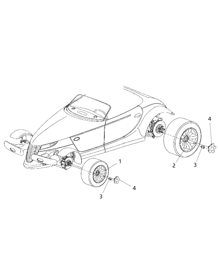 2002 Chrysler Prowler Wheel Center Cap Diagram for 4865352AB