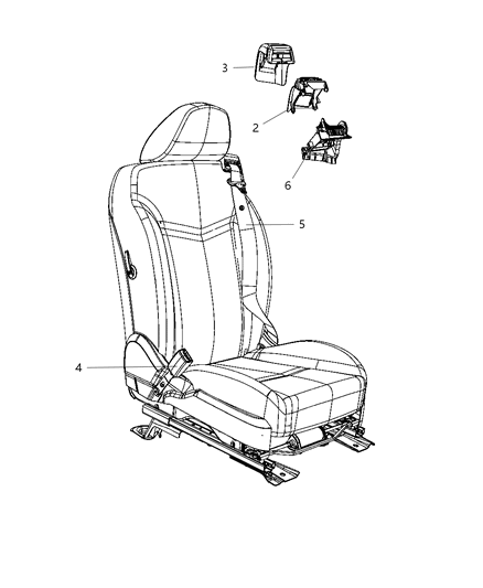 2008 Chrysler Sebring Seat Belts Front Diagram 1