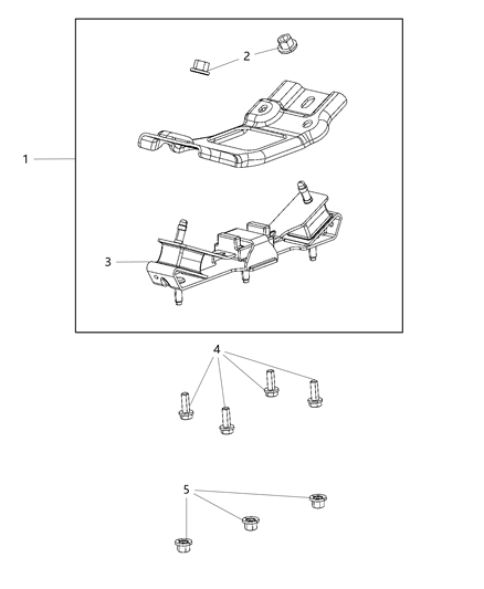 2019 Ram 3500 ISOLATOR-Transmission Mount Diagram for 68233765AC