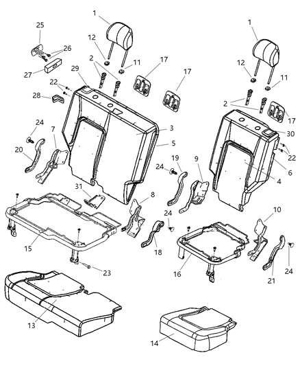 2007 Jeep Liberty Rear Seat Diagram 2