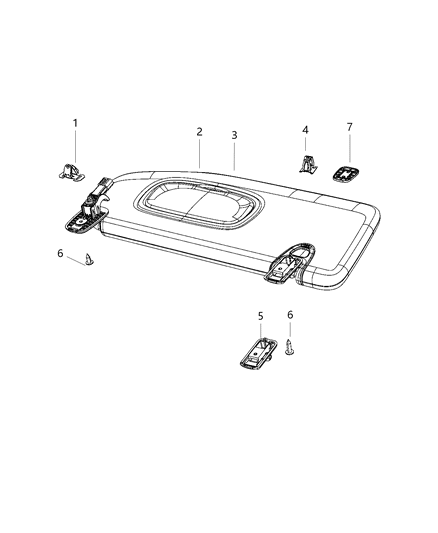 2020 Jeep Cherokee Visors And Attaching Parts Diagram