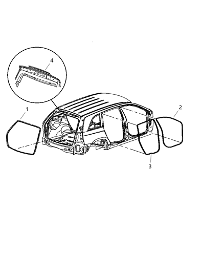 2004 Chrysler Pacifica WEATHERSTRIP-LIFTGATE Opening Diagram for 5054704AB