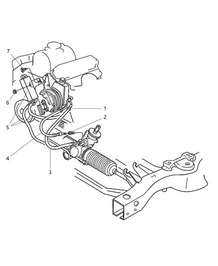 1999 Dodge Durango Power Steering Hoses Diagram 1