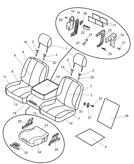 2008 Dodge Ram 3500 Pickup Front Seat - Split Seat Diagram 4