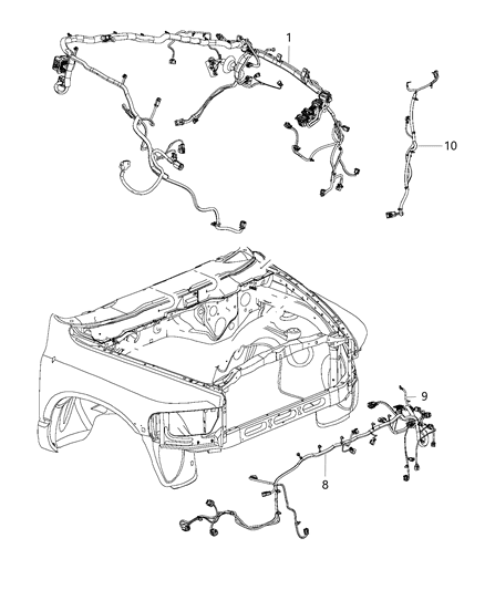 2018 Ram 1500 Wiring-Front End Module Diagram for 68360103AA