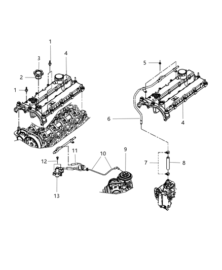 2007 Dodge Nitro Cylinder Head & Cover And Mounting Diagram 2