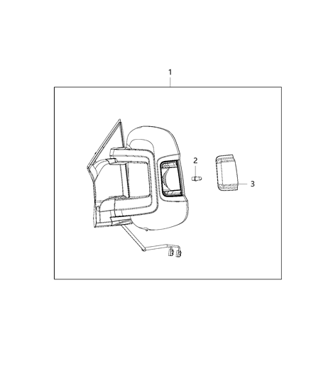 2015 Ram ProMaster 2500 Outside Rear View Mirror Diagram for 5VF01JXWAA