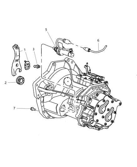2003 Chrysler Sebring Sedan & Convertible Control, Slave Cylinder Diagram