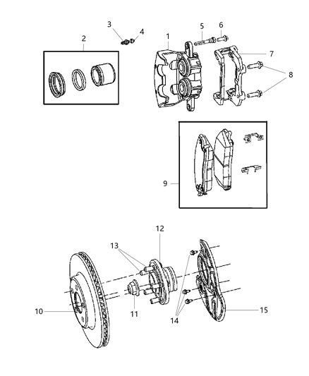 2006 Chrysler 300 Front Brakes Diagram 1