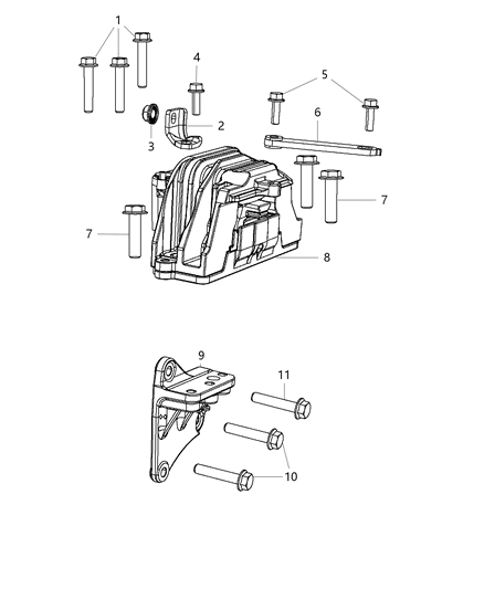 2012 Dodge Journey Engine Mounting Right Side Diagram 3