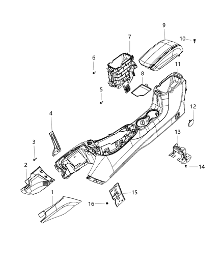 2021 Jeep Compass Armrest-Console Diagram for 5ZK071A3AB